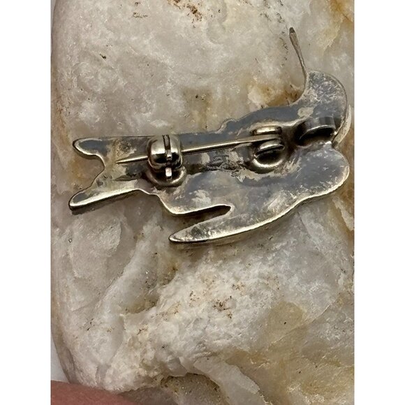 Zuni Eva Etsate Hummingbird Pin Pendant Mother of Pearl Red Coral Onyx Turquoise - Picture 6 of 10